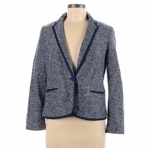 Talbots Navy and White Tweed Single Button Blazer, Size 16W Petite (Plus Petite)
